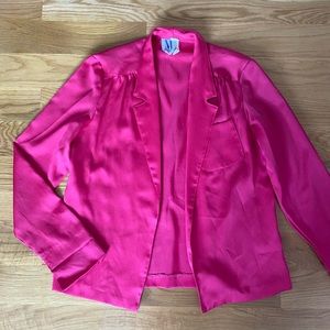 ‼️Vintage Hot Pink Silky Blazer